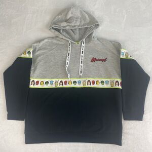 Marvel Superhero Sweatshirt Adult Extra Large Gray Black Hooded Sweatshirt